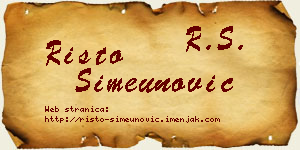 Risto Simeunović vizit kartica
